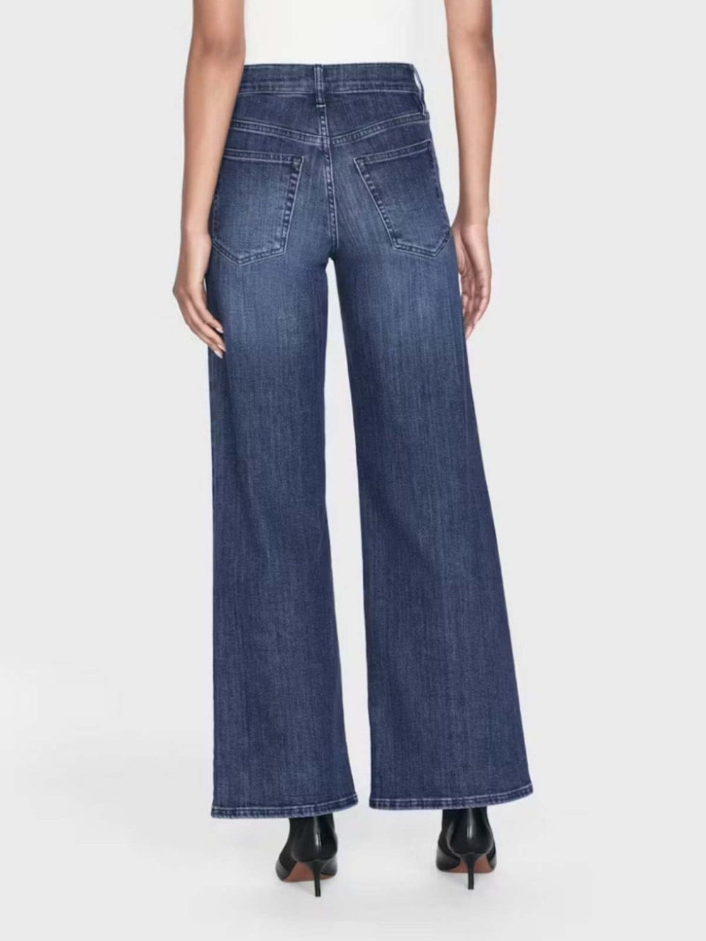 FRAME Le Slim Palazzo Bardot Pocket Wide Leg Jeans – Thunderstorm 29 like new - Picture 2 of 12